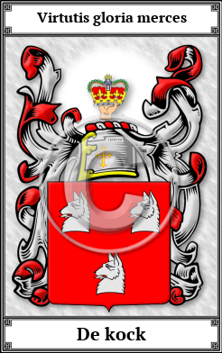 De kock Family Crest Download (JPG)  Book Plated - 150 DPI